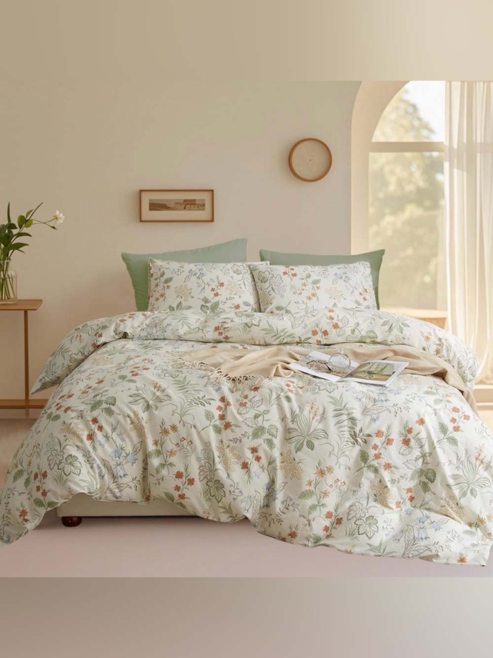 TWIN SIZE Duvet Set 100% Cotton - VINTAGE BOHO FLORAL